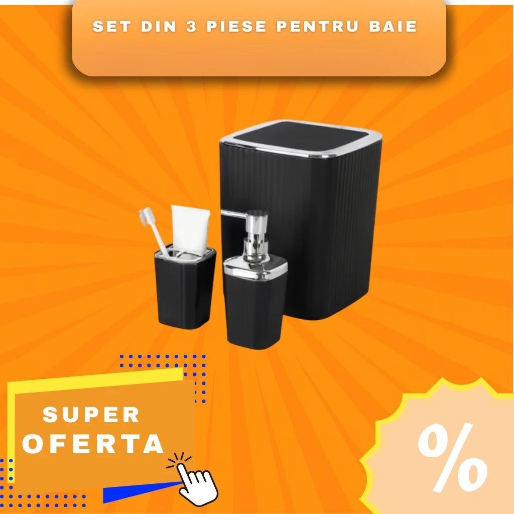 Set 3 accesorii pentru baie