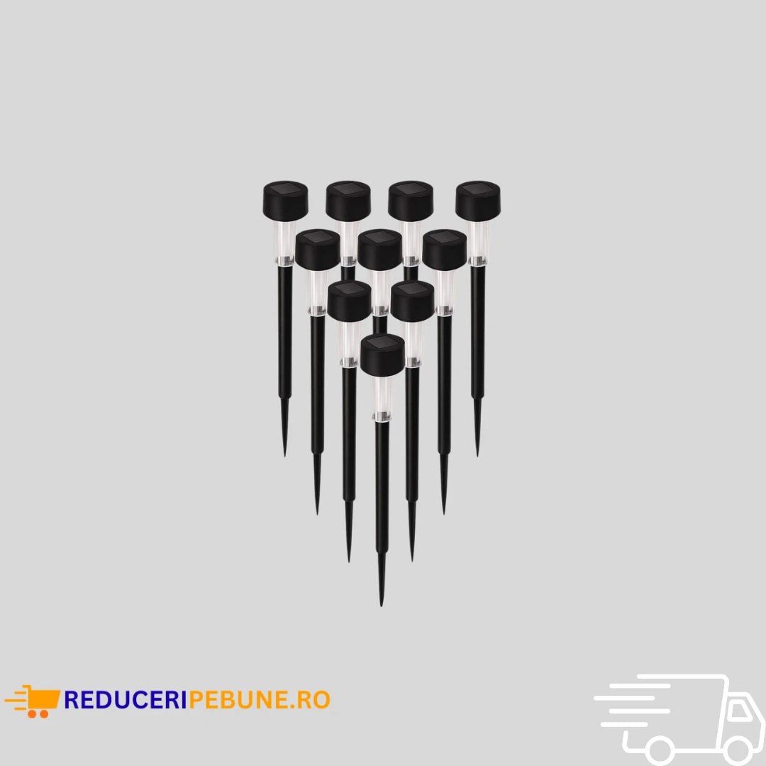Set 10 Lămpi Solare LED pentru grădina, decorative