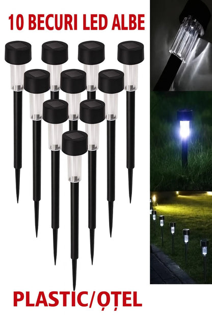 Set 10 Lămpi Solare LED pentru grădina, decorative