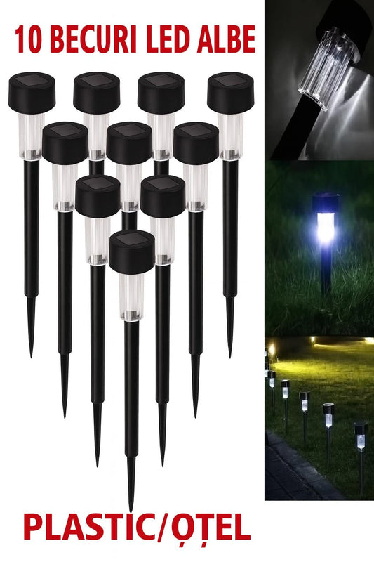 Set 10 Lămpi Solare LED pentru grădina, decorative