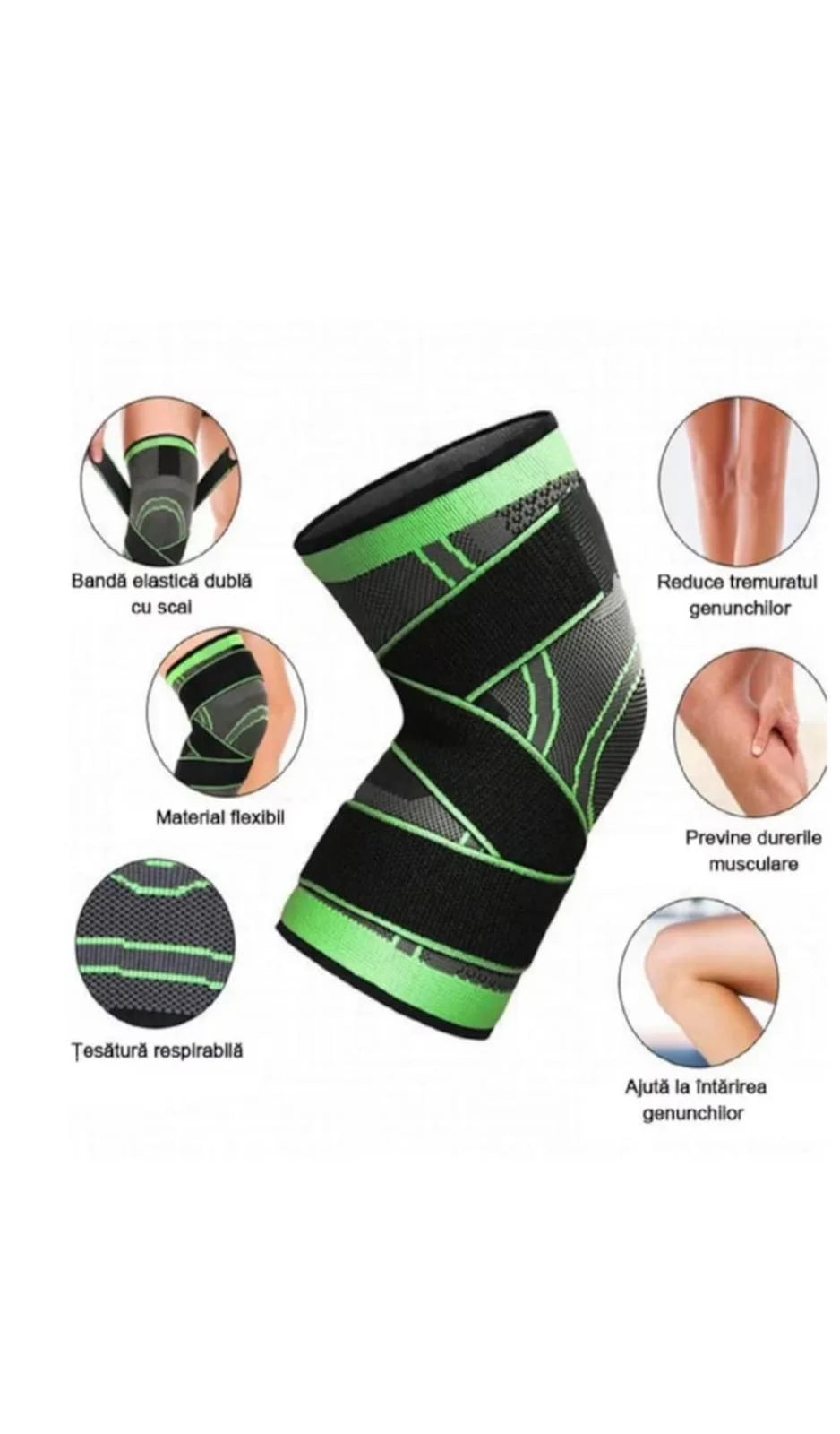 Genunchiera cu bretele elastice