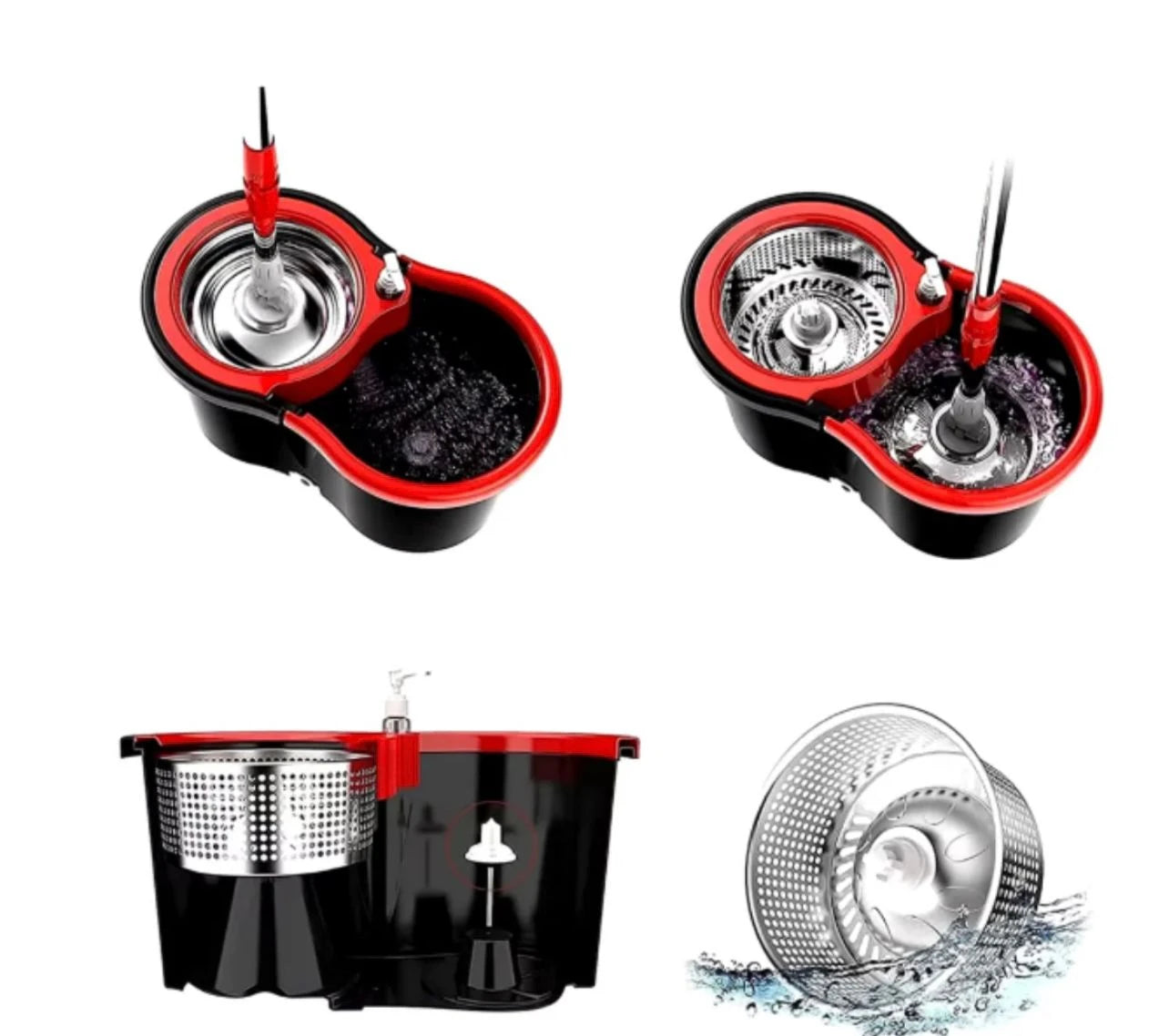 Set Mop Rotativ, Spin Turbo 360, 3 in 1