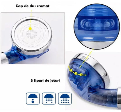 Cap de dus cu granule anticalcar