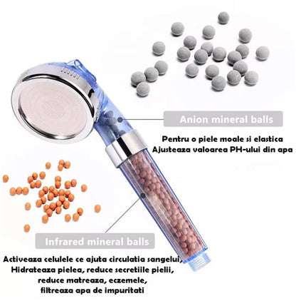 Cap de dus cu granule anticalcar