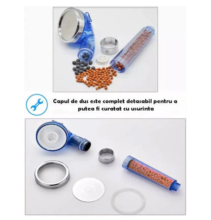 Cap de dus cu granule anticalcar