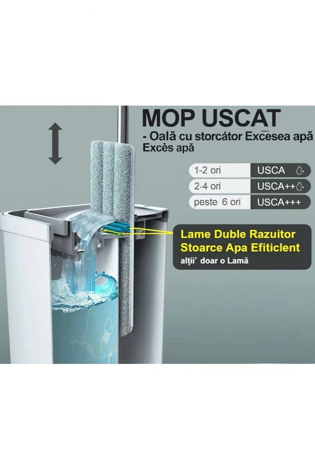 Set de mop vertical cu galeata smart